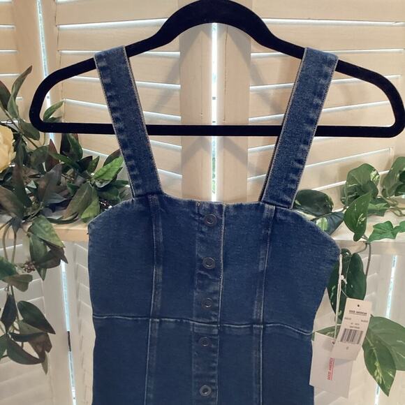 GOOD AMERICAN NEW SNAP MINI DENIUM DRESS SIZE 0 1231 - Picture 2 of 6